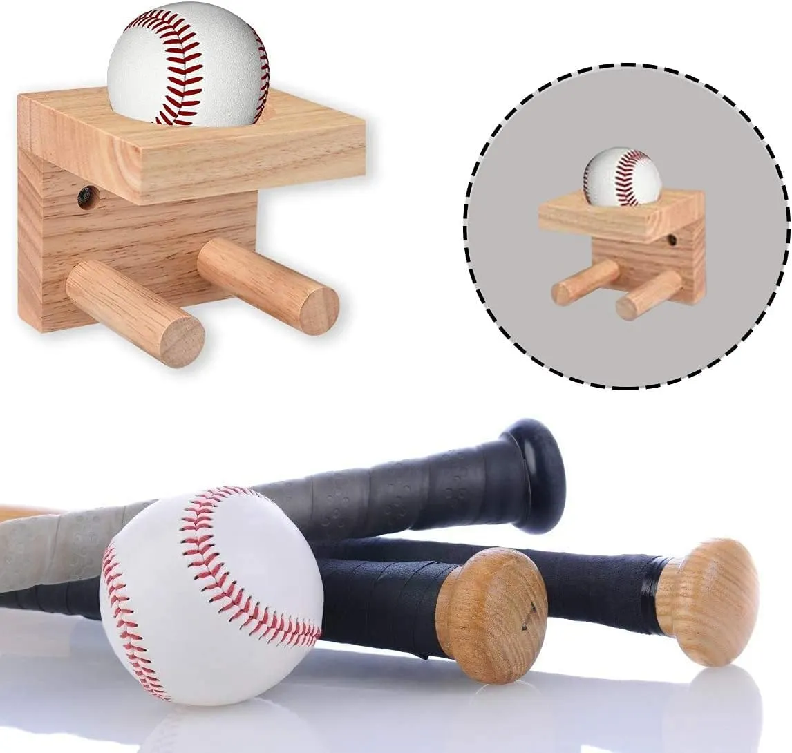 1 Pack Baseball Bat Holder Wall Mount Display Stand Hanger, Softball Storage Rack