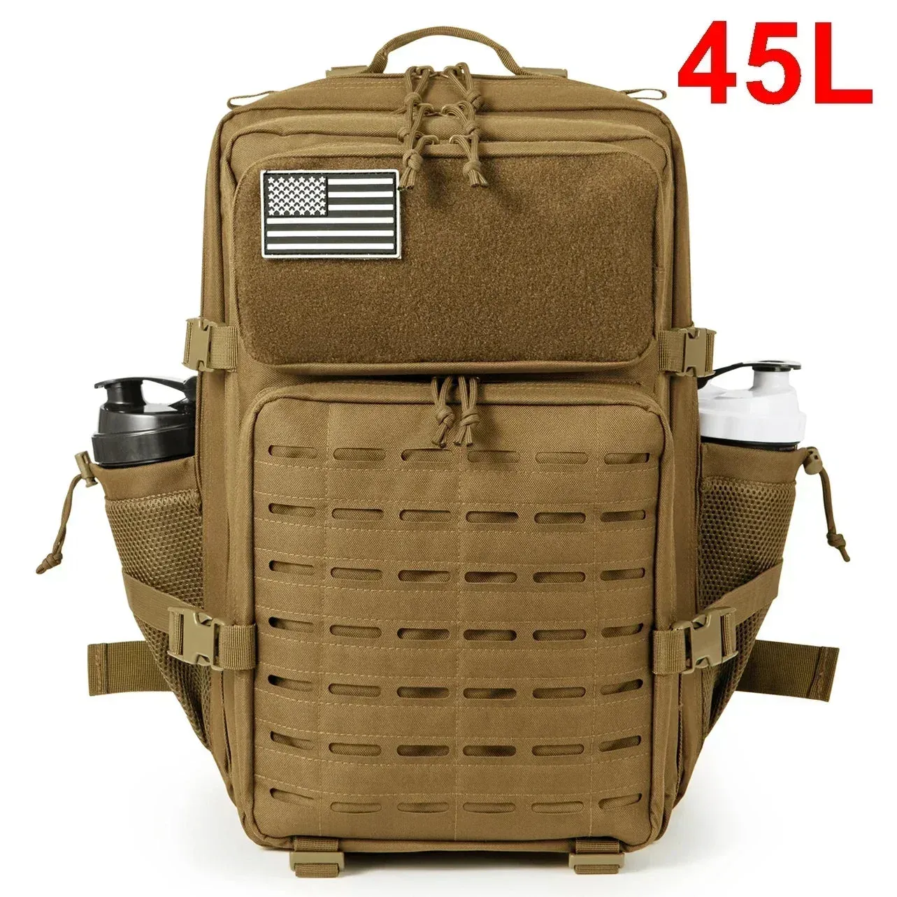 25L/45L Tactical Backpack Outdoor for Men and Women heavy duty Bag Small School Rucksack Hiking backpac kwith Bottle Holder