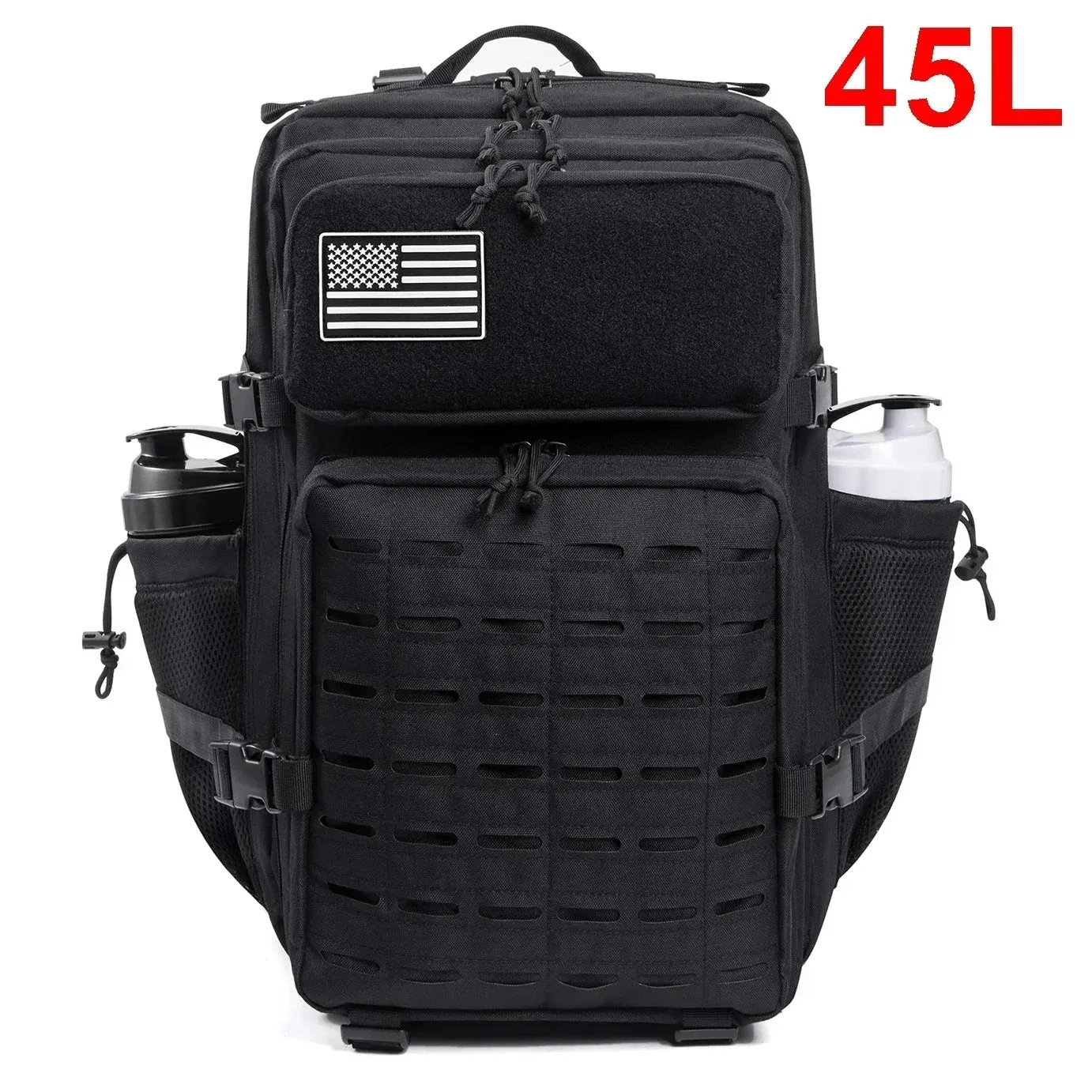 25L/45L Tactical Backpack Outdoor for Men and Women heavy duty Bag Small School Rucksack Hiking backpac kwith Bottle Holder