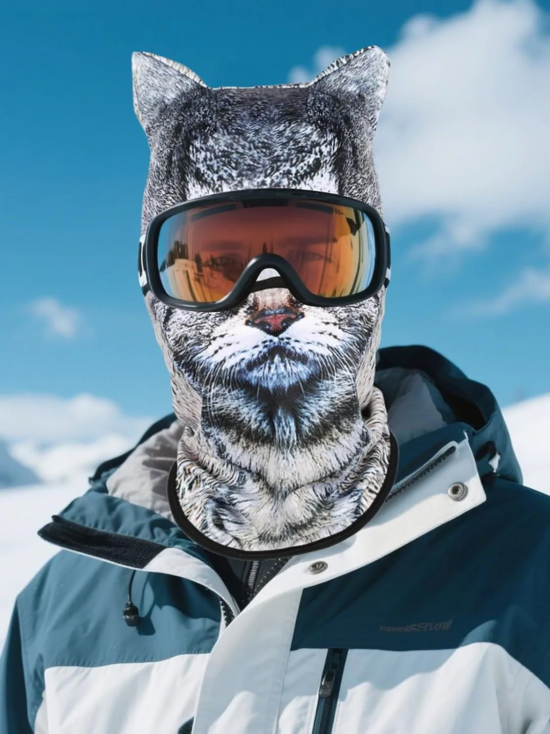 3D Cat Ski Mask Balaclava with Ears - Cat Shiesty Face Cover for Skiing, Music Festivals, Cycling, Halloween Parties