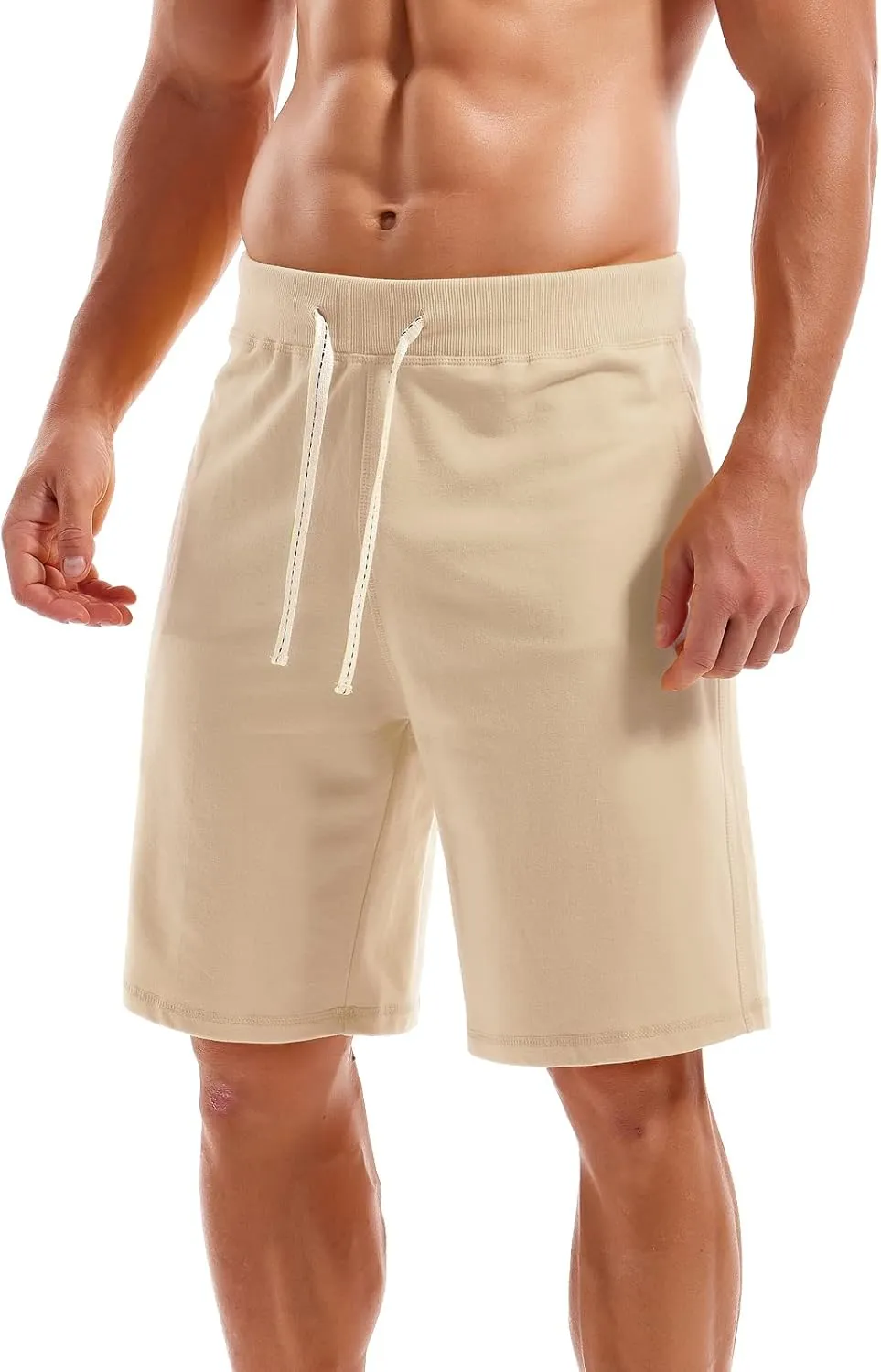 AMY COULEE Men's Casual Classic Shorts Athletic Cotton Sweat Shorts with Drawstring