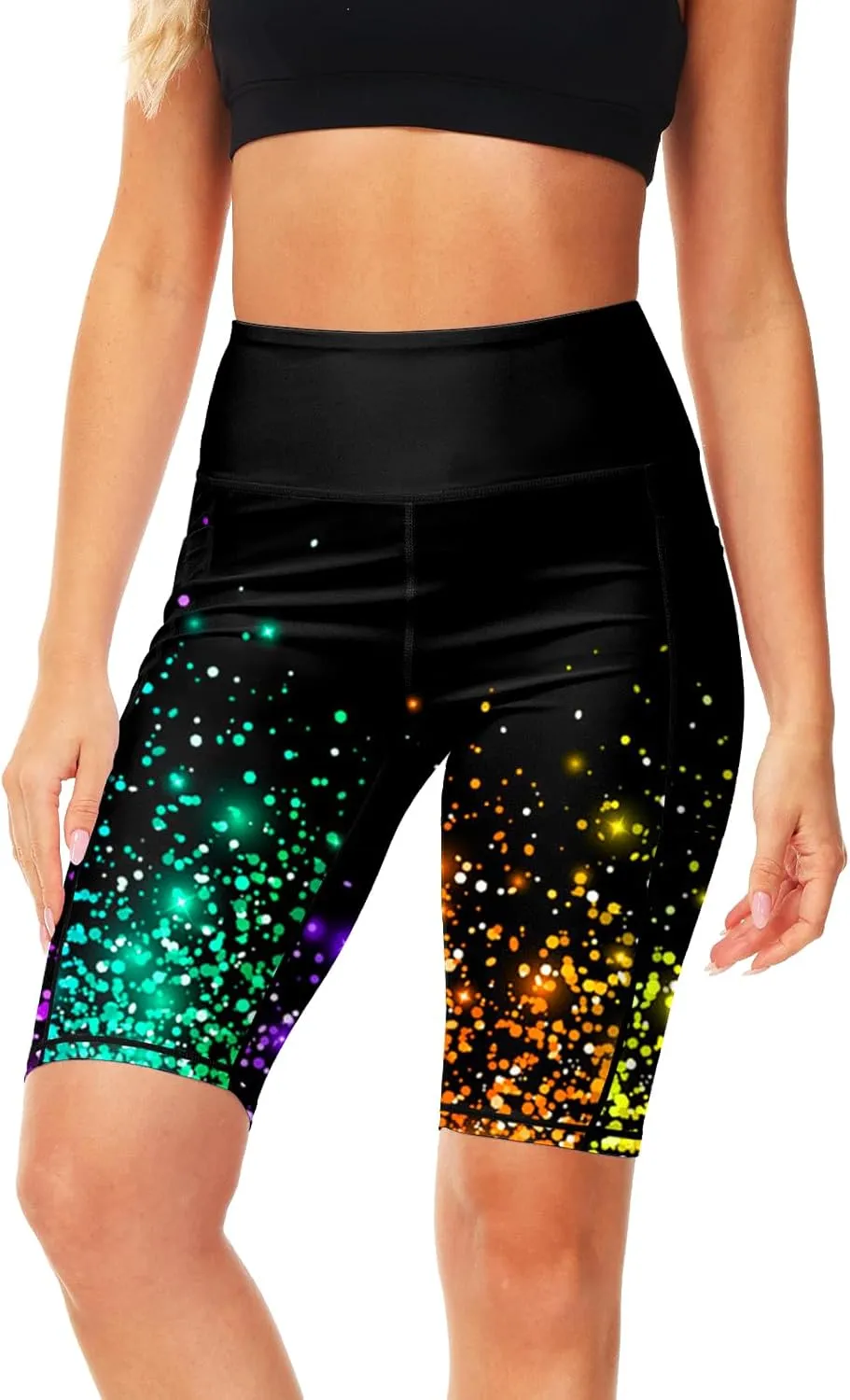 AOBUTE Womens 9"/10"/11" Long Swim Board Shorts High Waisted UPF 50  Biker Shorts with Pockets