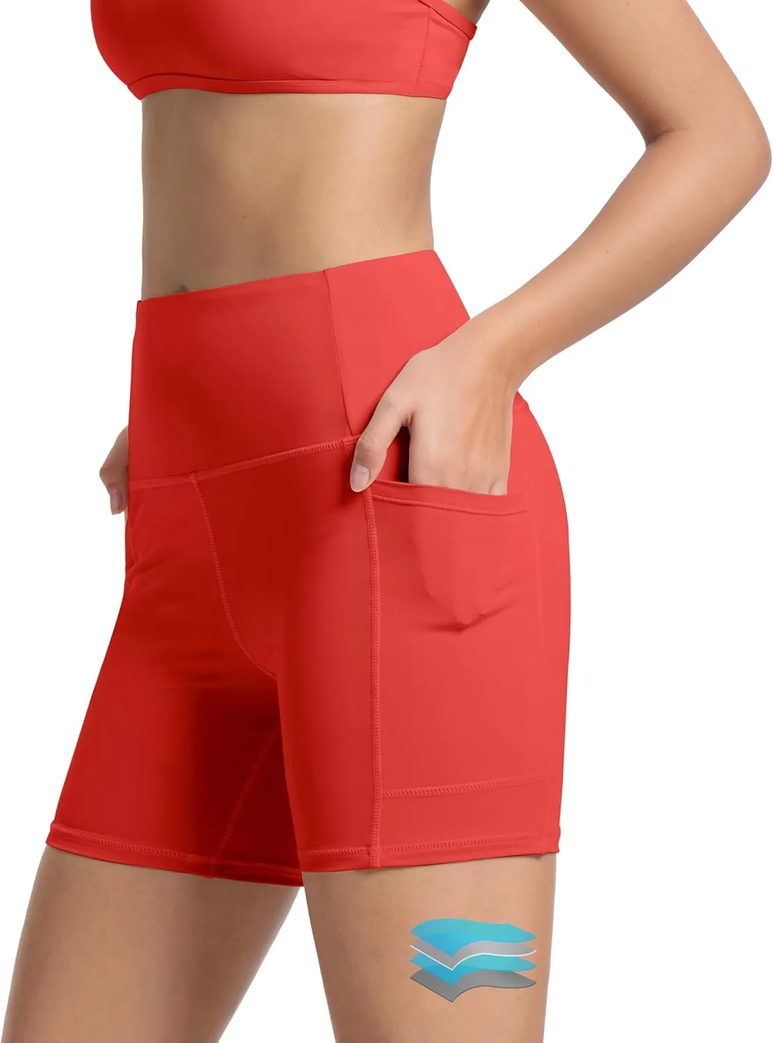 Beautikini Period Swimwear Menstrual Tummy Control Swimsuit 3.9" High Waist Leakproof Bathing Suit Bottoms for Teen Girls