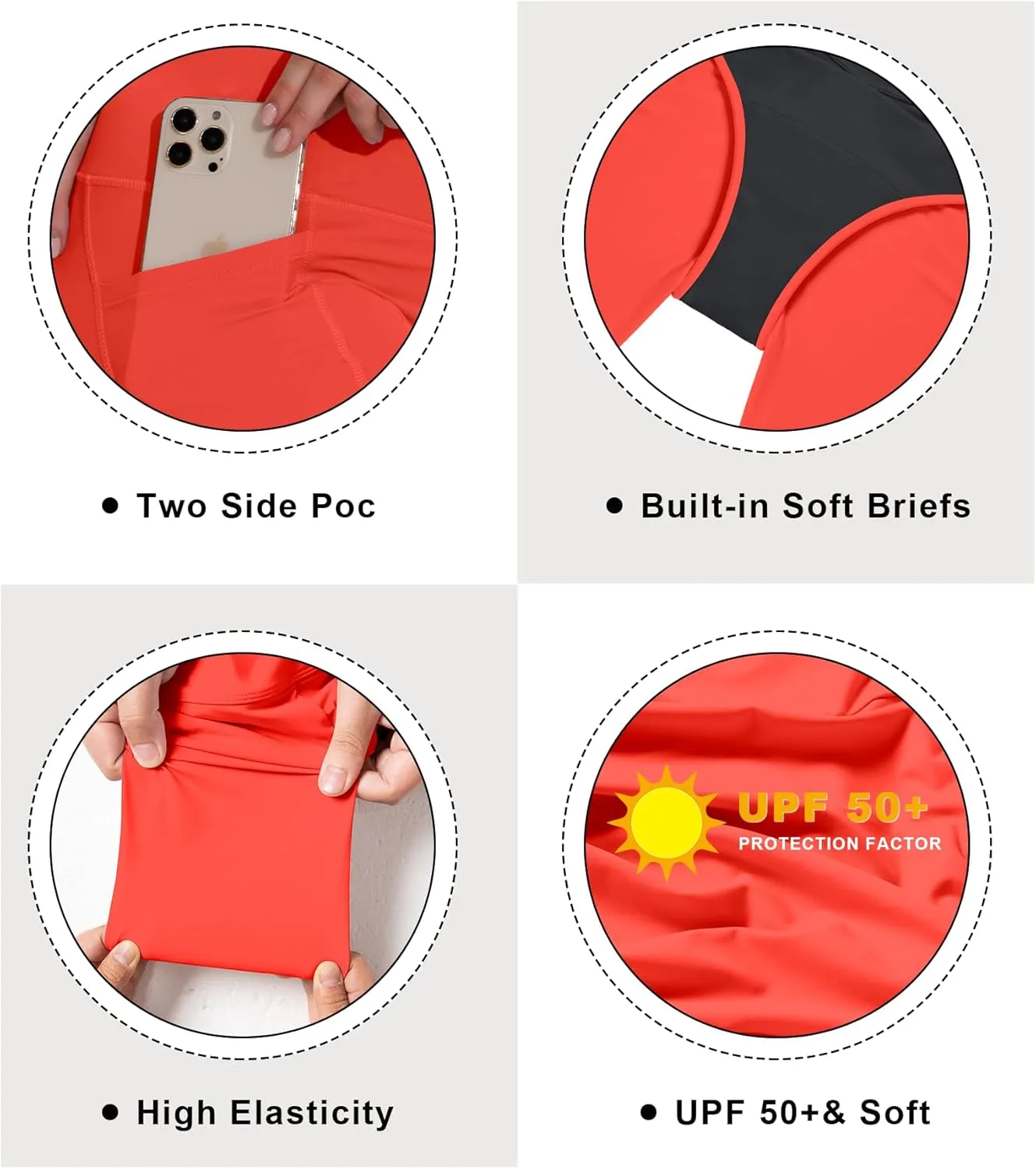 Beautikini Period Swimwear Menstrual Tummy Control Swimsuit 3.9" High Waist Leakproof Bathing Suit Bottoms for Teen Girls