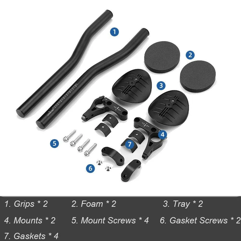 Bicycle Rest Handlebar Time Trial Bike Aerobar Cycling Aluminium Alloy Arm Aero Bar Bicycle Relaxation Handlebars for Road Bike and Mountain Bike