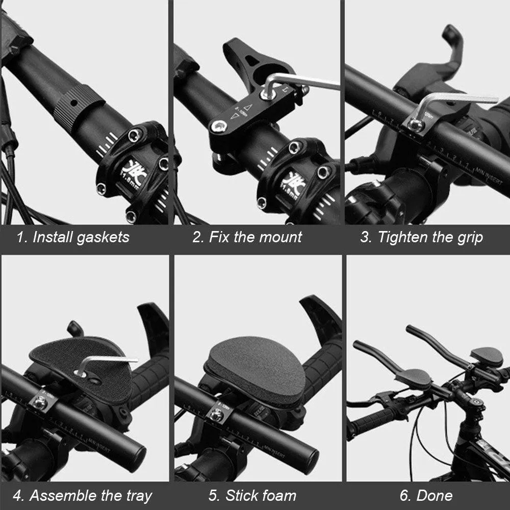 Bicycle Rest Handlebar Time Trial Bike Aerobar Cycling Aluminium Alloy Arm Aero Bar Bicycle Relaxation Handlebars for Road Bike and Mountain Bike