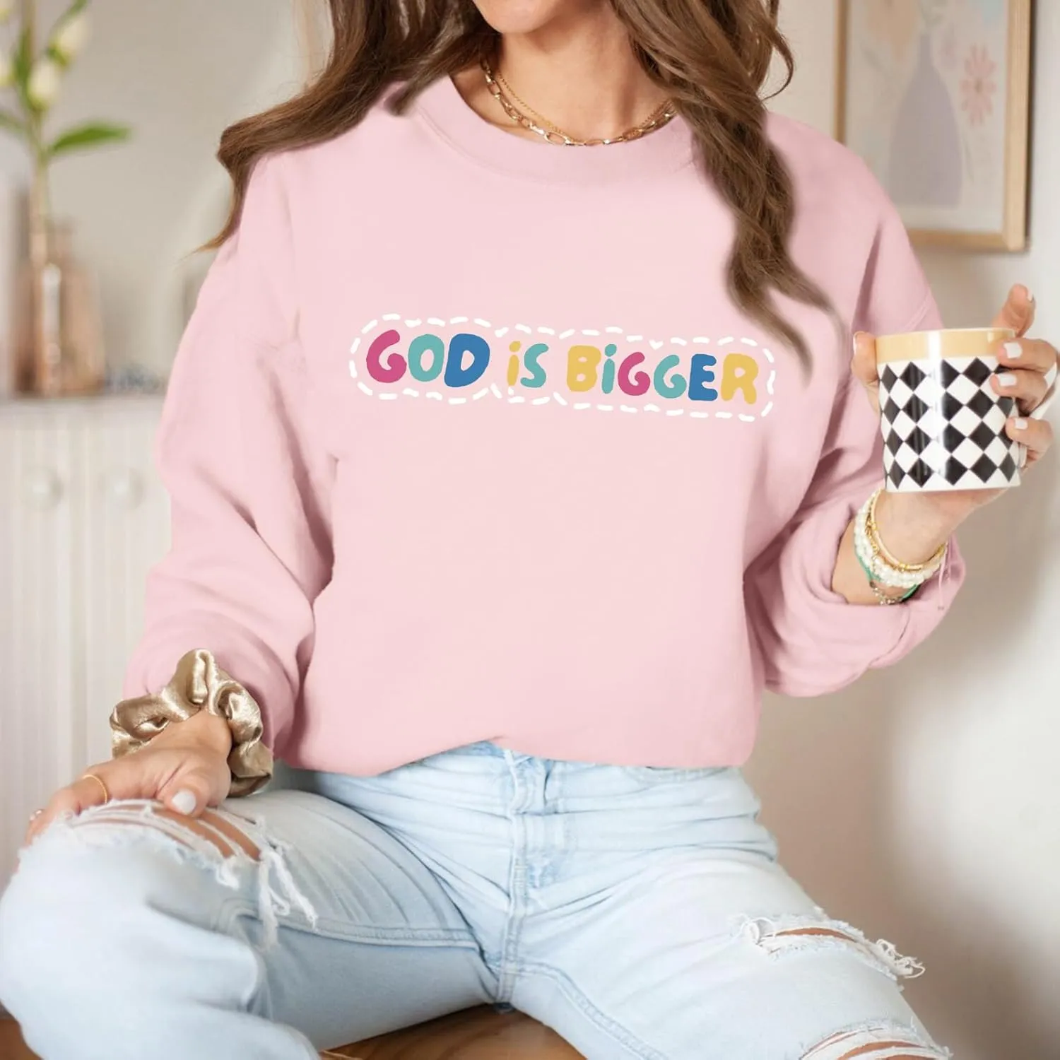 Christian Sweatshirts for Women Jesus God Faith Shirts Inspirational Religious Graphic Hoodie Loose Pullover Tops