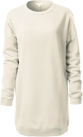 Design by Olivia Women's Casual Oversized Loose Fit Crewneck Long Sleeve Fleece Pullover Sweatshirts Tunic S~3X