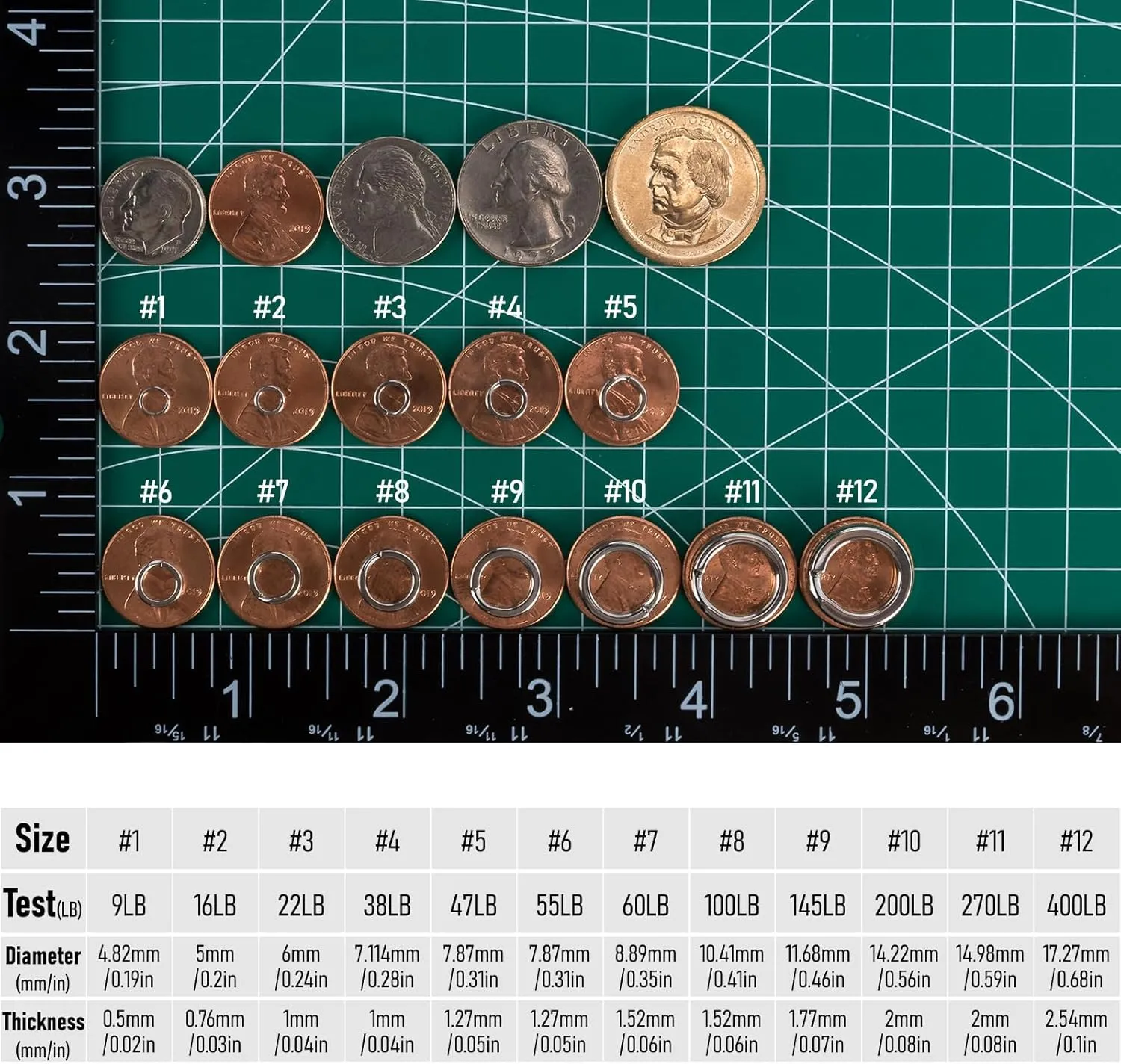 Dr.Fish Split Ring Stainless Steel Hyper Wire Flattened Fishing Lure Rings Heavy Duty Tackle Hook Line Connector Saltwater