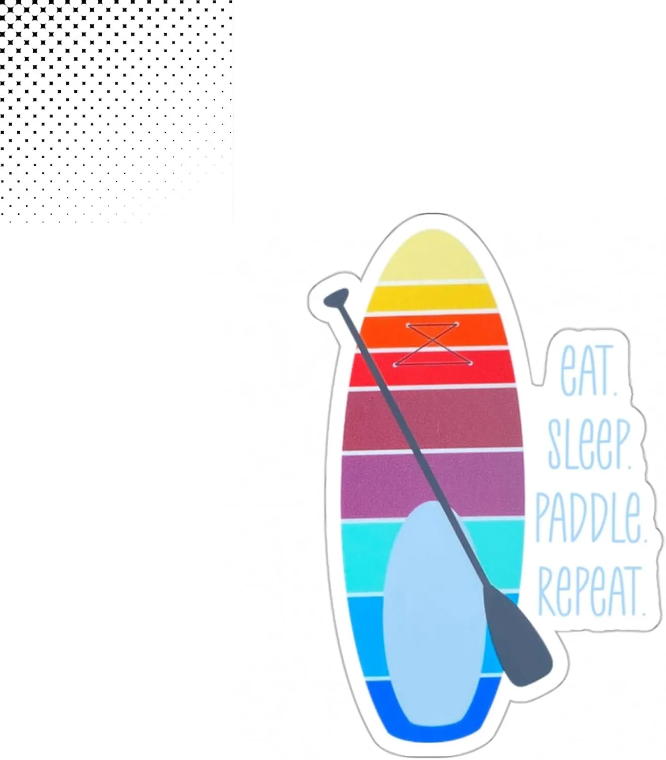Eat Sleep Paddle Repeat Sticker, Paddle Board Lover Gift, Paddle Board Sticker, SUP Sticker, Paddle Board Life Sticker, 2x2in, White
