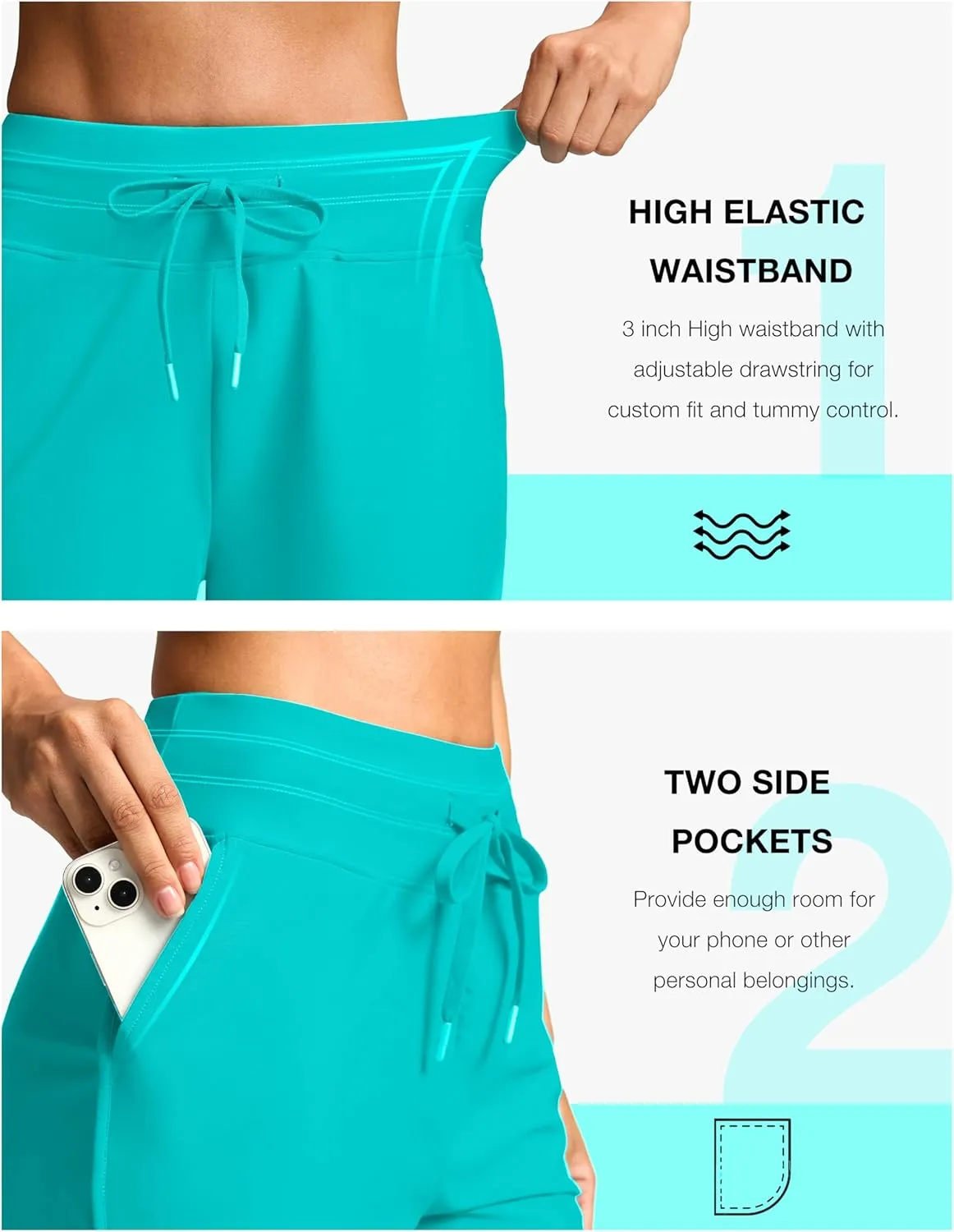 G Gradual Women's 4'' High Waisted Swim Board Shorts Quick Dry Swimming Bathing Suit Bottoms for Women with Pockets Liner