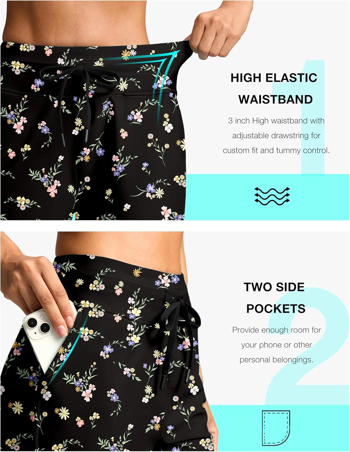 G Gradual Women's 4'' High Waisted Swim Board Shorts Quick Dry Swimming Bathing Suit Bottoms for Women with Pockets Liner