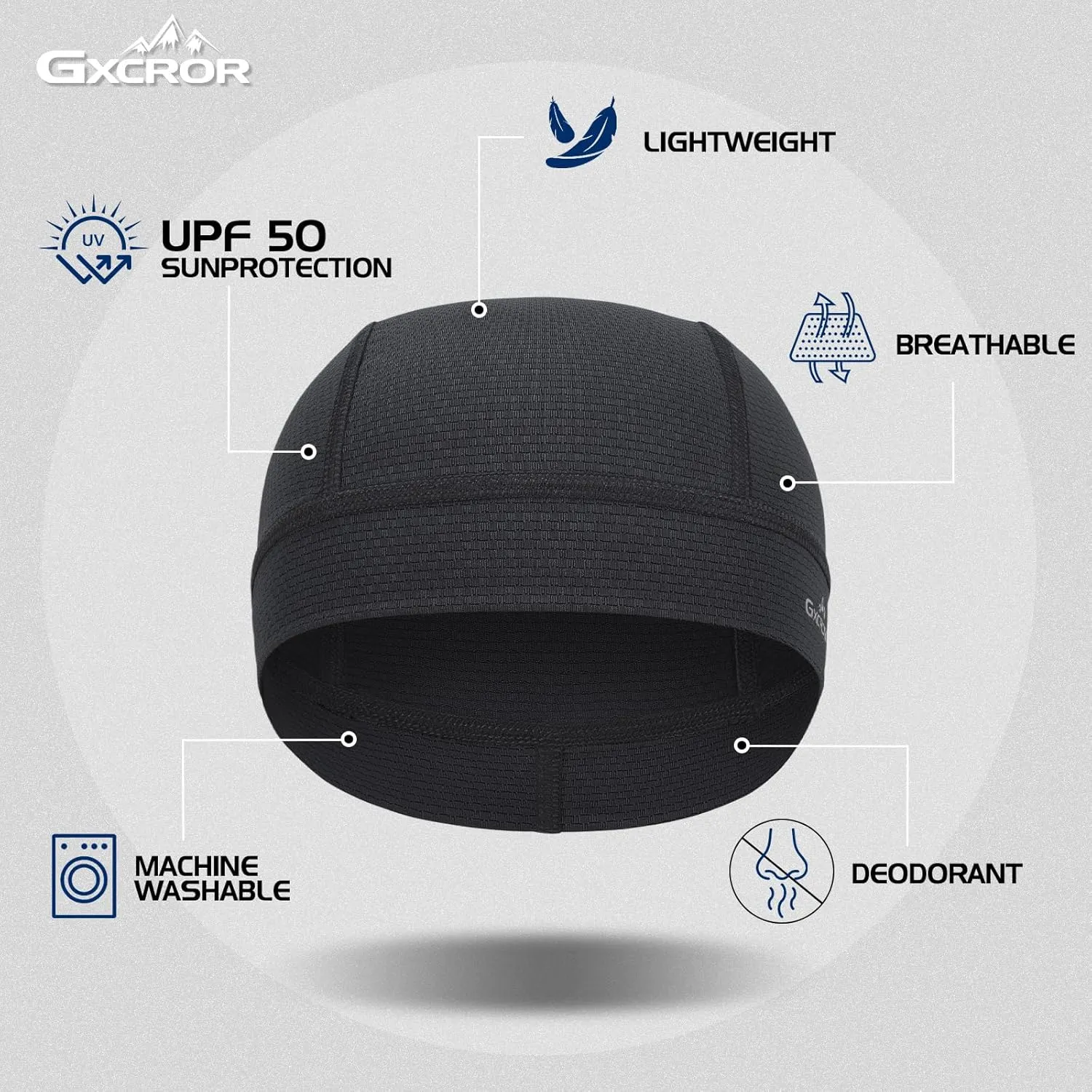 GXCROR 3 Pack Cooling Skull Cap with Sweat-Wicking & Anti-Odor Technology Quick-Dry Helmet Liner for Cycling Motorcycle