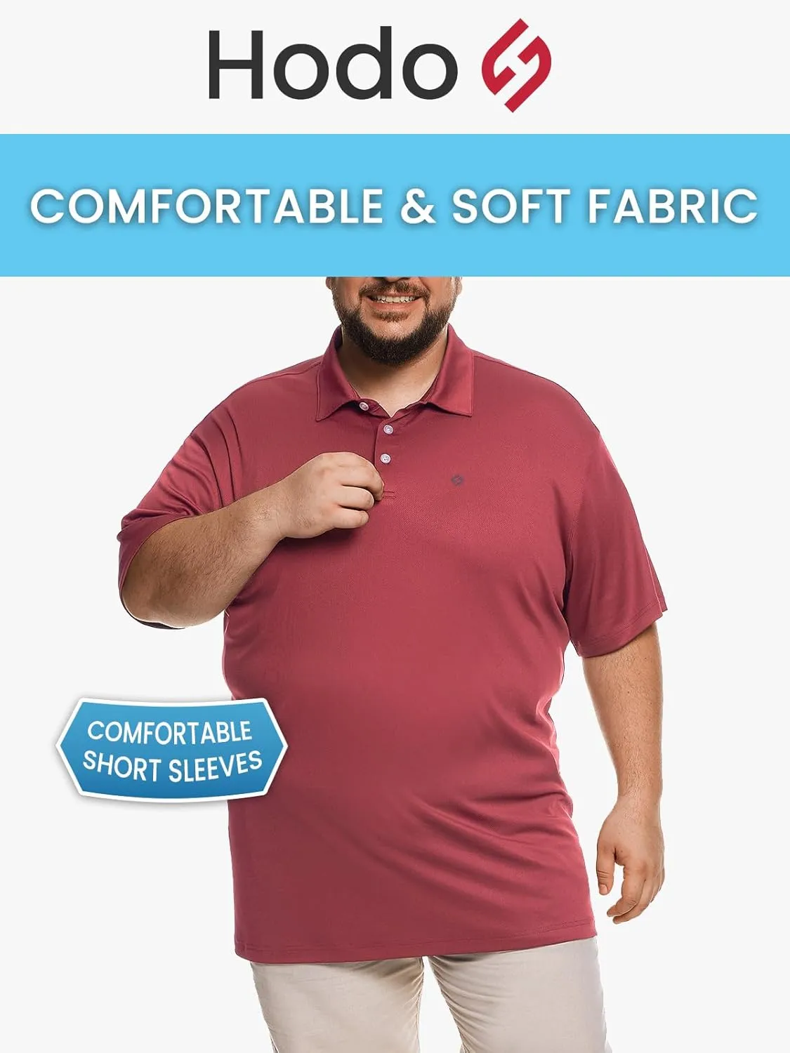 HOdo Big and Tall Mens Polo Shirt Moisture Wicking Sport Golf Shirts 2XL-6XL
