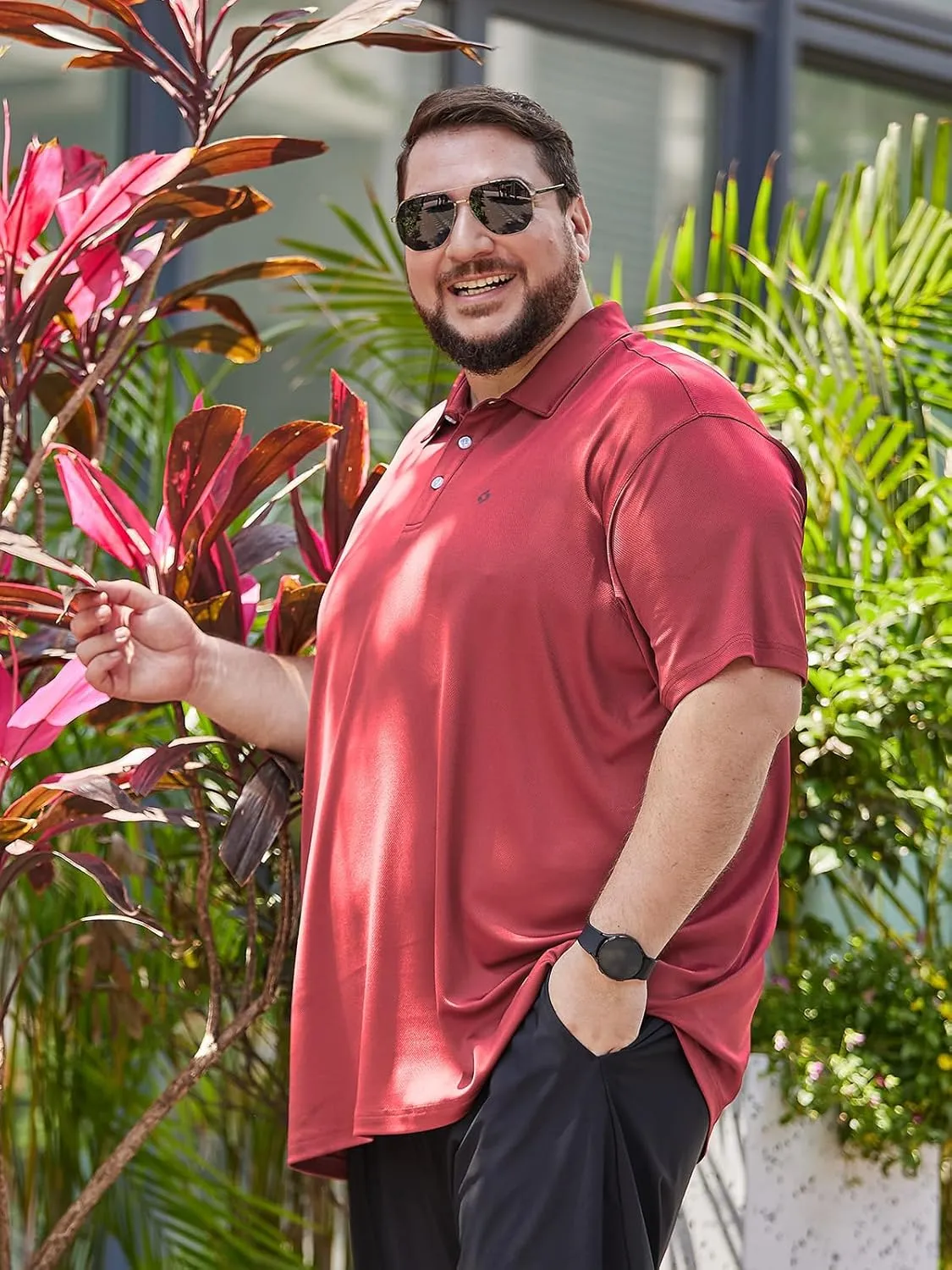 HOdo Big and Tall Mens Polo Shirt Moisture Wicking Sport Golf Shirts 2XL-6XL