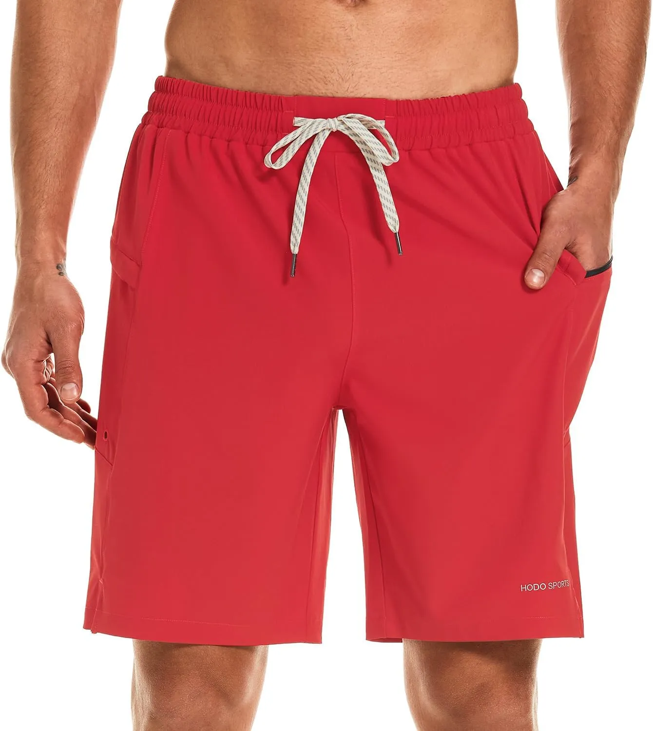 HODOSPORTS Mens Swim Trunks No Mesh Liner Mens Board Shorts 9 Inch Quick-Dry Bathing Suits with Zipper Pockets