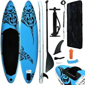 Inflatable Stand Up Paddleboard Set for Ultimate Water Adventure, Durable and Stable with Practical Accessories, Blue