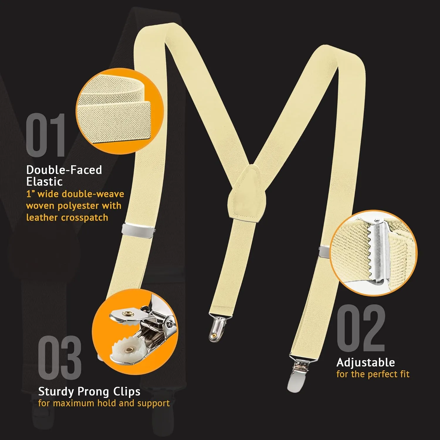 Kids and Baby Elastic Adjustable Solid Color Suspenders (Available in 3 sizes and 27 colors)