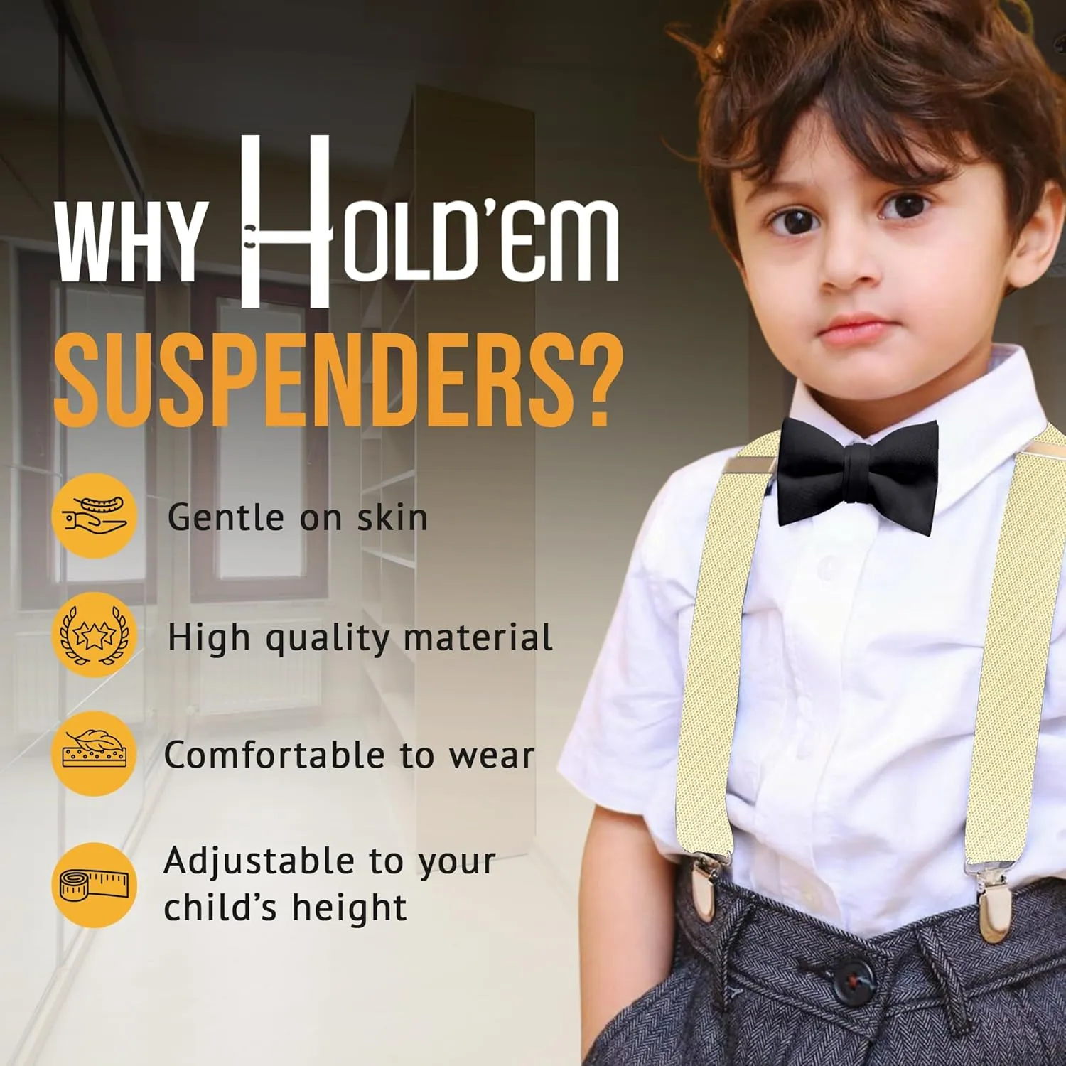 Kids and Baby Elastic Adjustable Solid Color Suspenders (Available in 3 sizes and 27 colors)