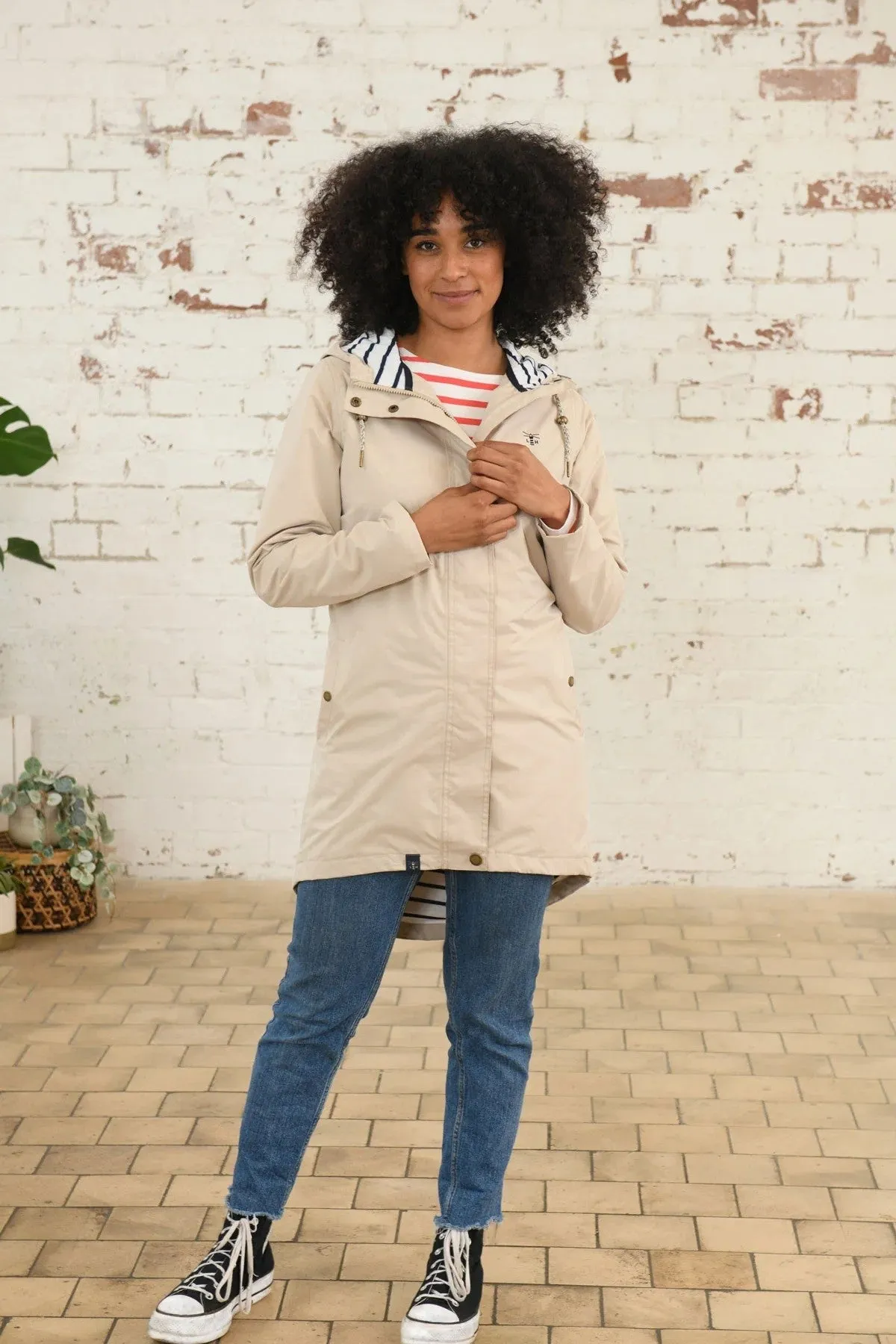Lighthouse Beachcomber Long Waterproof Jacket-CREAM
