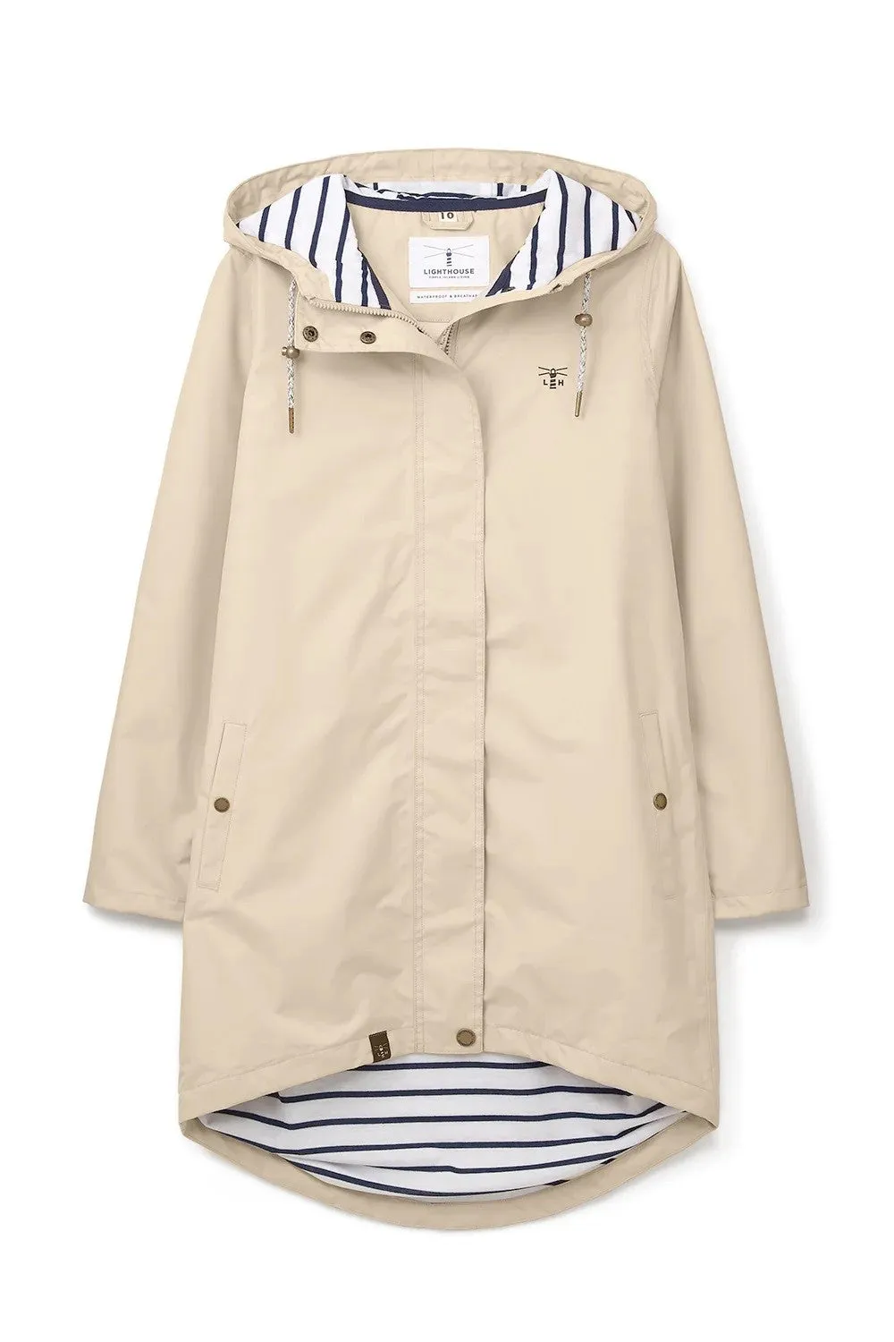 Lighthouse Beachcomber Long Waterproof Jacket-CREAM