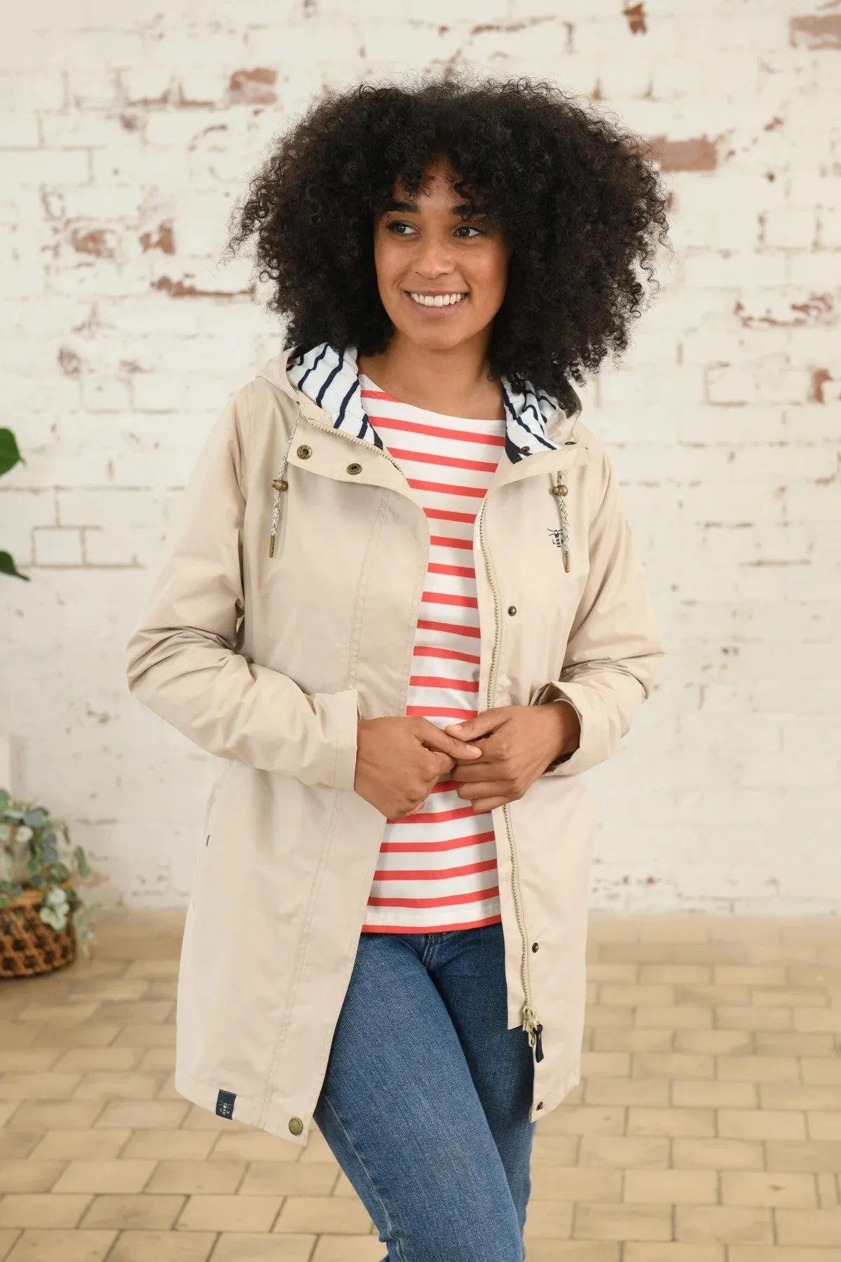 Lighthouse Beachcomber Long Waterproof Jacket-CREAM