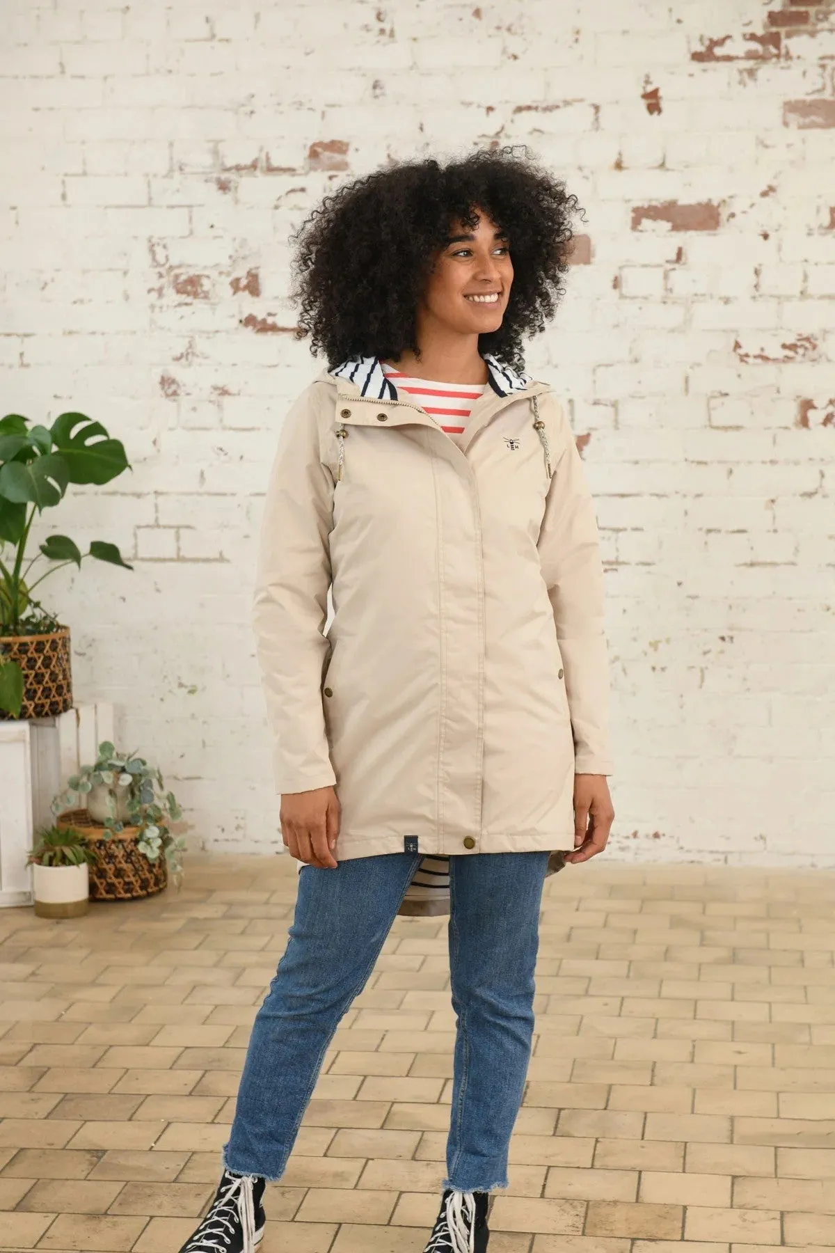 Lighthouse Beachcomber Long Waterproof Jacket-CREAM