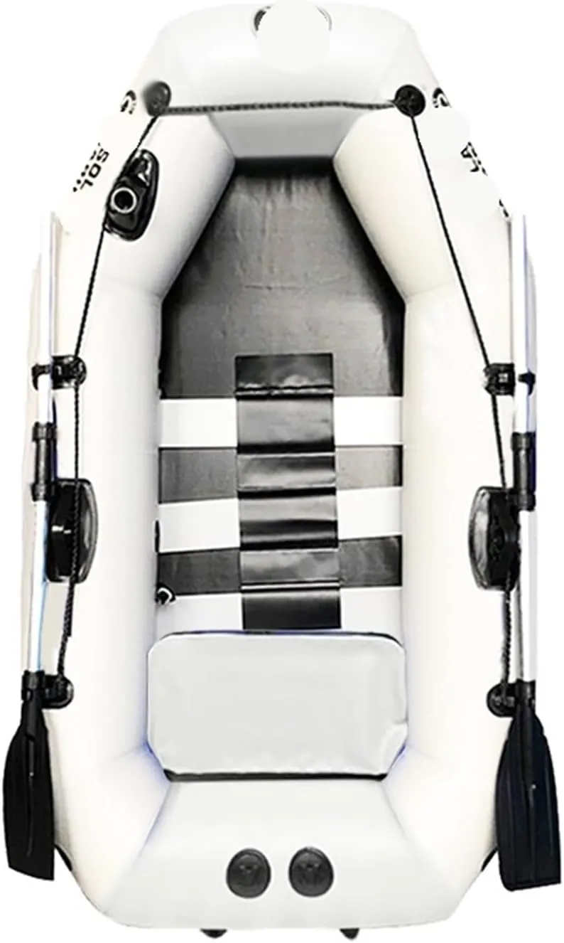 Lnflatable Boat 1 Person 175cm Inflatable Rowing Boat Ship Canoe Drifting Raft Dinghy Hovercraft Outdoor Fishing Diving Surfing Sailing Comfortable (Color : ArmyGreen, Si