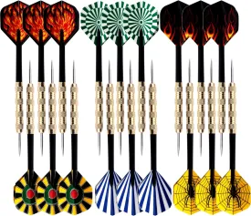 MaxMau Steel Tip Darts Set,Professional Darts Metal Tip,Metal Darts for Dartboard,18 pcs
