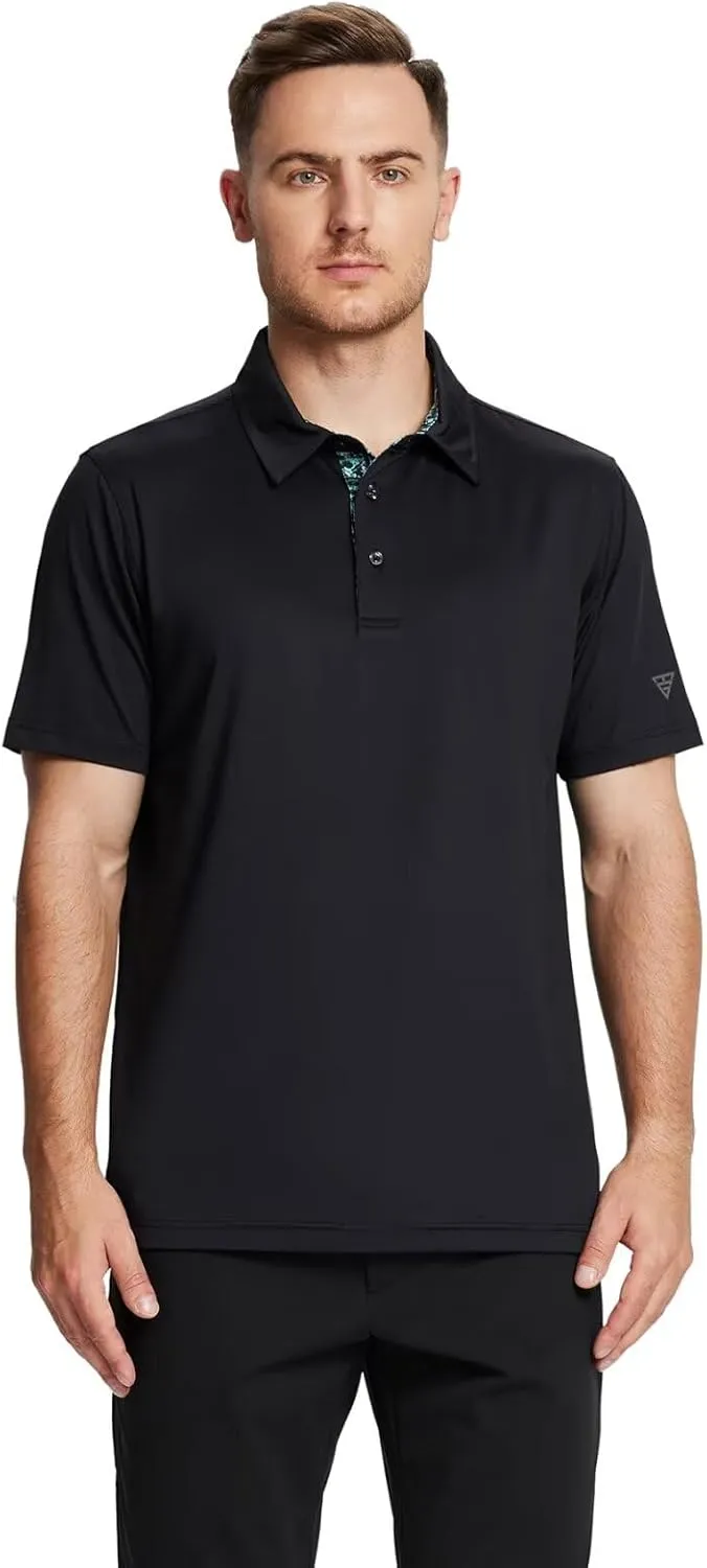 Mens Polo Shirts Short and Long Sleeve Casual Solid Stylish Dry Fit Performance Designed Collared Golf Polo Shirts for Men