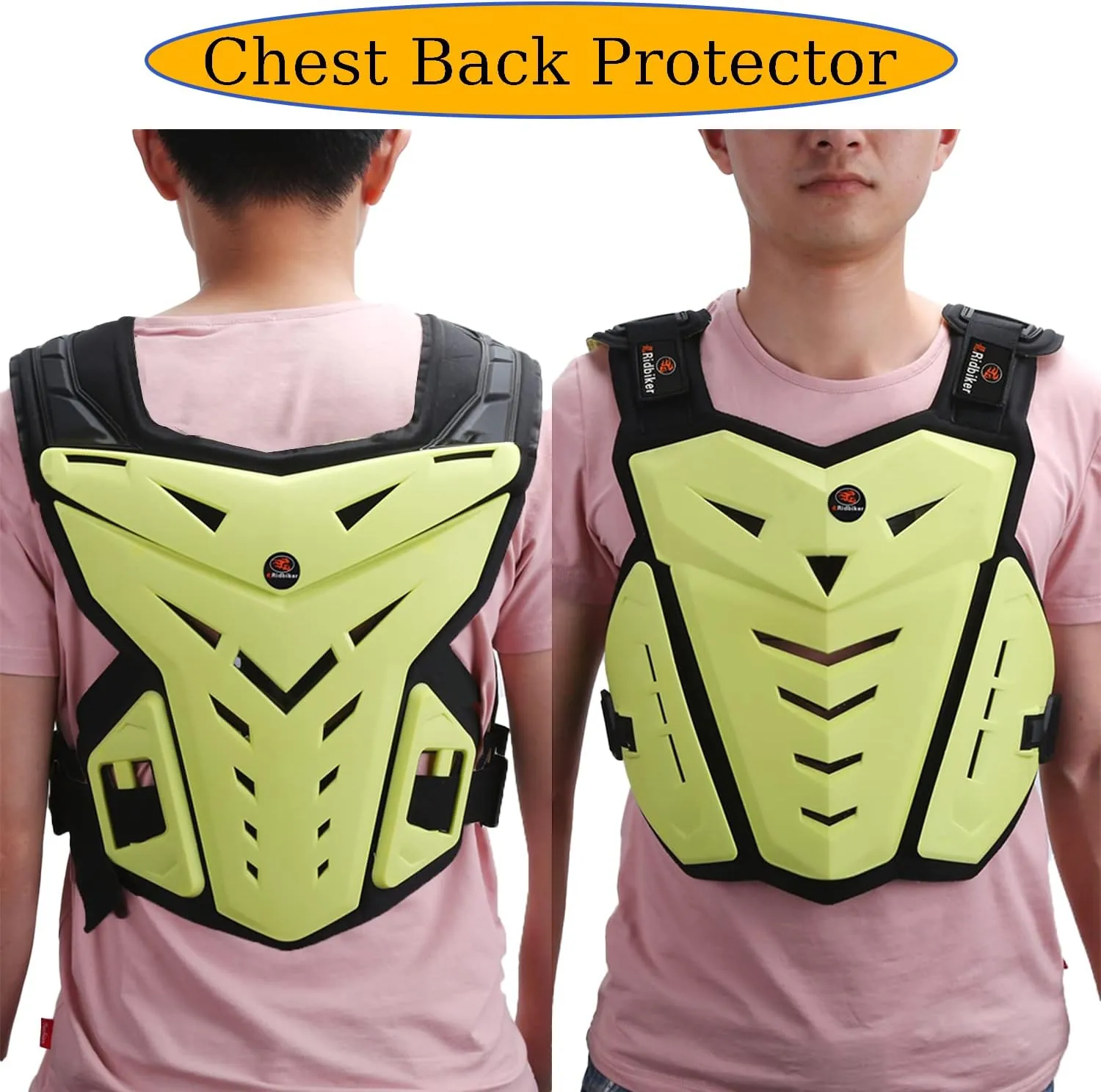Motorcycle Body Armor Vest Dirt Bike Gear, Chest Protector Motocross Gear Motorcycle Chest Back Protector for Men Mountain Bike Protective Gear MTB Racing Off-Road