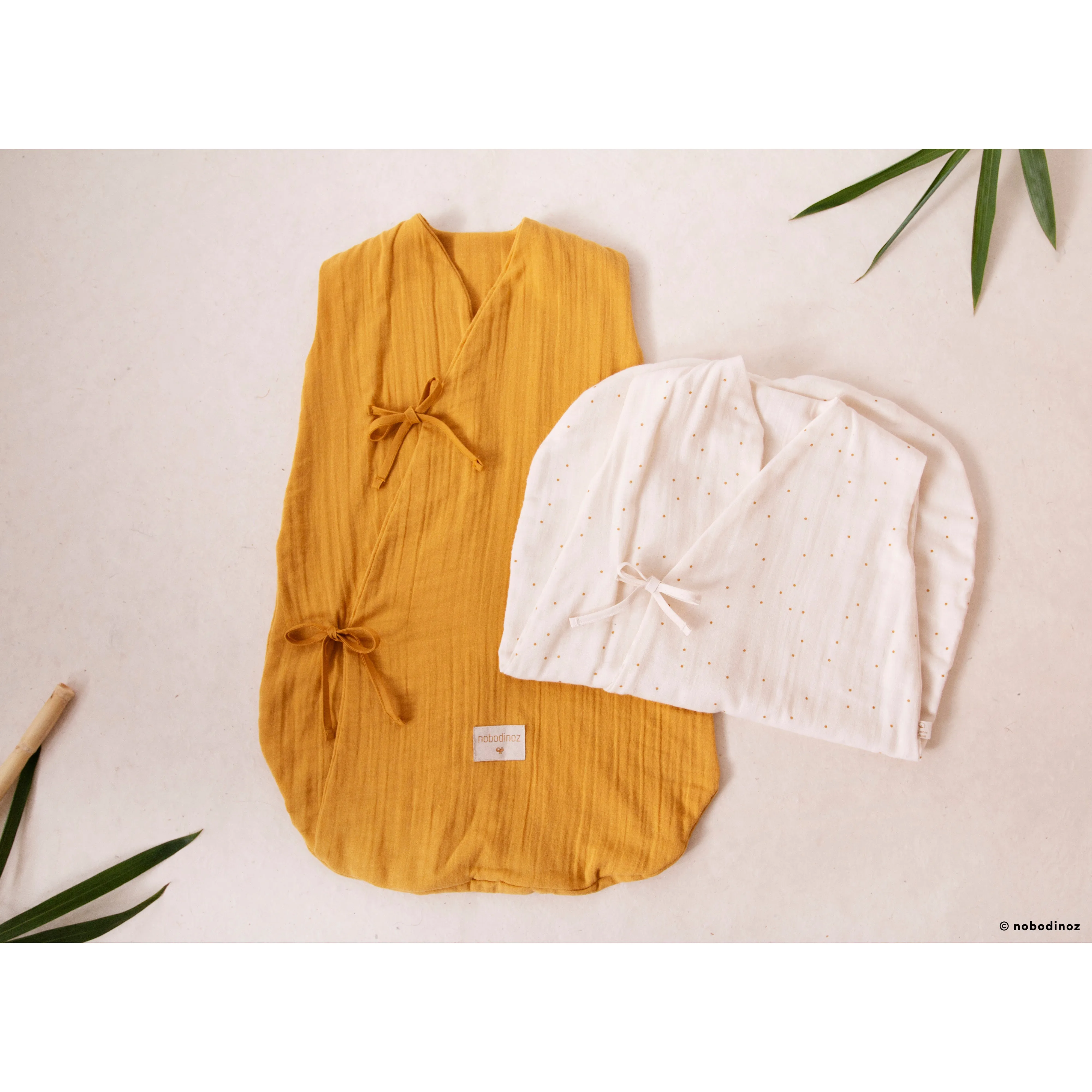 nobodinoz Sleeping Bag Dreamy Honey Sweet Dots Natural