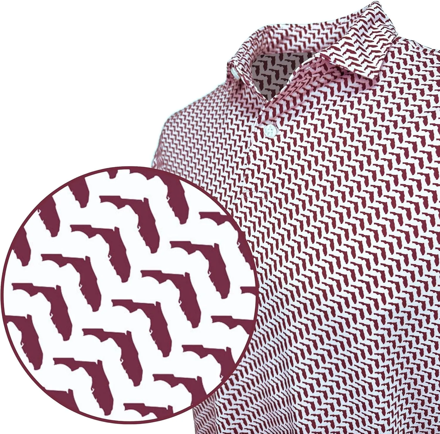 State Print Golf Shirt for Men ??Mens University Polo Moisture Wicking Dry Fit Performance Short Sleeve Regular Fit