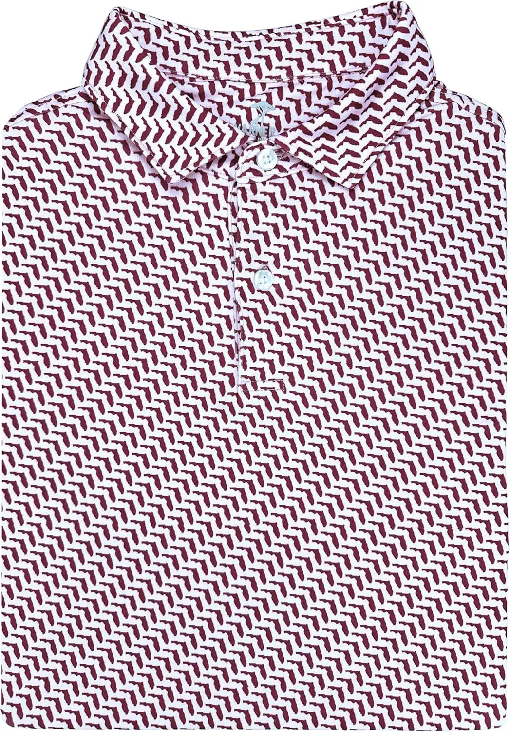 State Print Golf Shirt for Men ??Mens University Polo Moisture Wicking Dry Fit Performance Short Sleeve Regular Fit