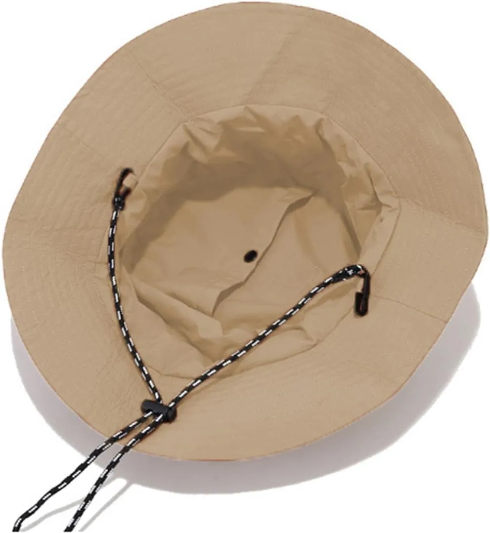 Sun Hat Waterproof Bucket Hat UV Protection Fishing Hat with Chinstrap Quick Drying Foldable Fisherman Hat for Men Women