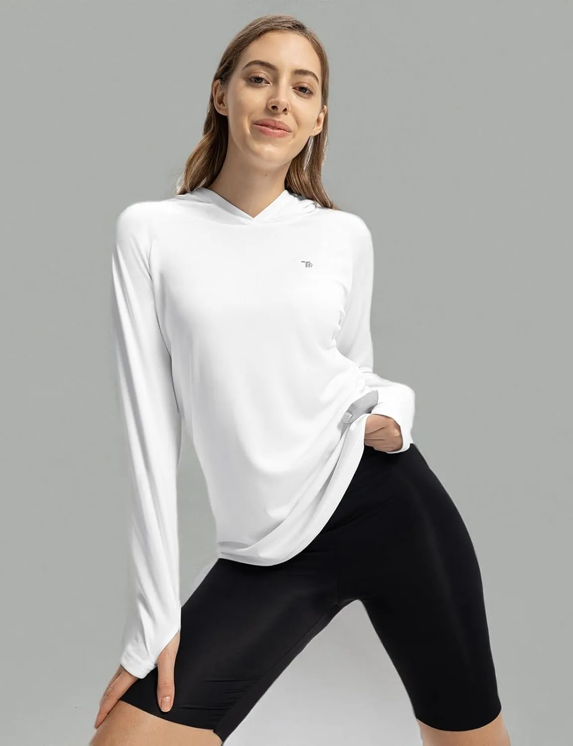 TBMPOY Womens UPF 50  Sun Protection Hoodie Shirt Long Sleeve Fishing Hiking Outdoor UV Shirt Lightweight