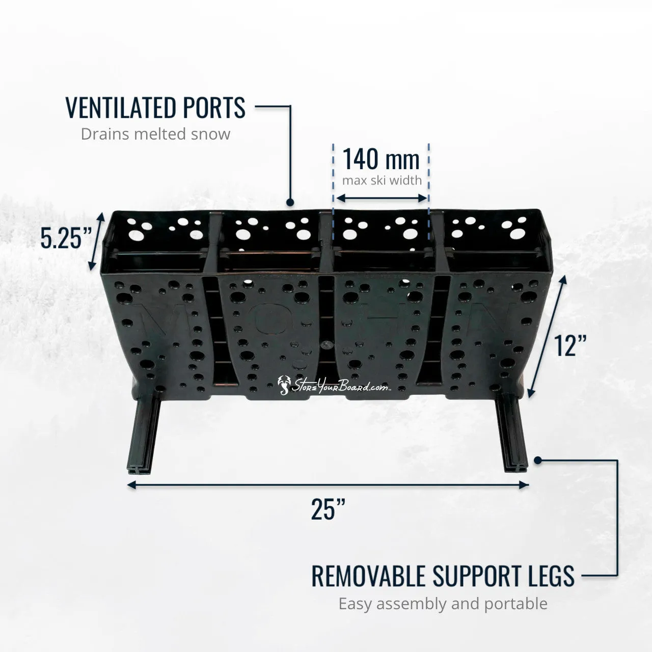 Telluride Ski Storage Rack | Holds 4 Pairs of Skis