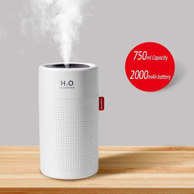 Wireless Air Humidifier USB Portable Aroma Diffuser 2000mAh Battery Rechargeable