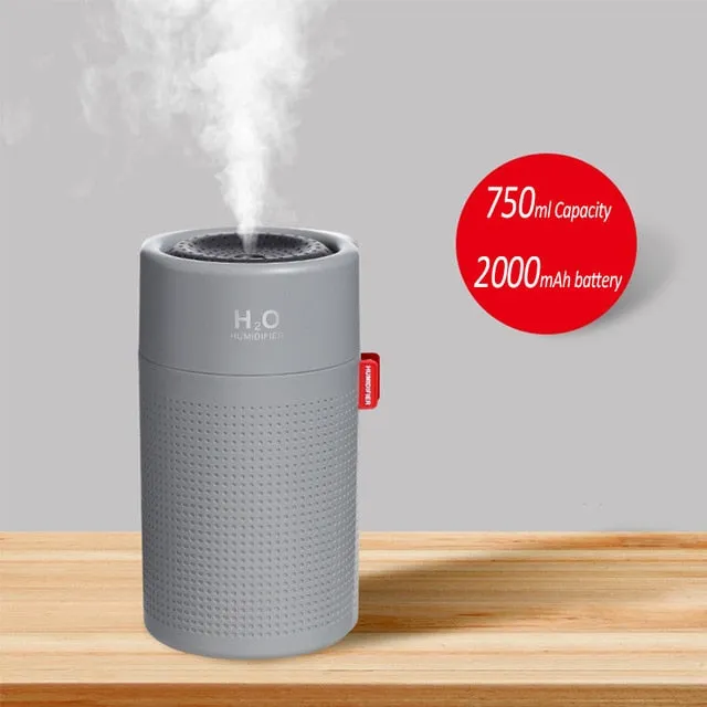 Wireless Air Humidifier USB Portable Aroma Diffuser 2000mAh Battery Rechargeable