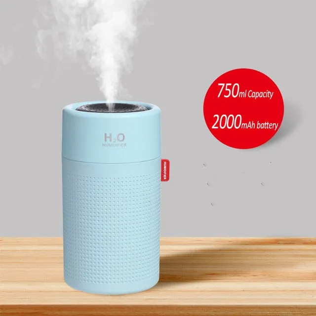 Wireless Air Humidifier USB Portable Aroma Diffuser 2000mAh Battery Rechargeable