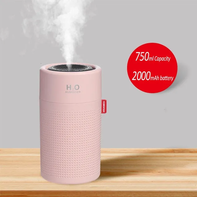 Wireless Air Humidifier USB Portable Aroma Diffuser 2000mAh Battery Rechargeable