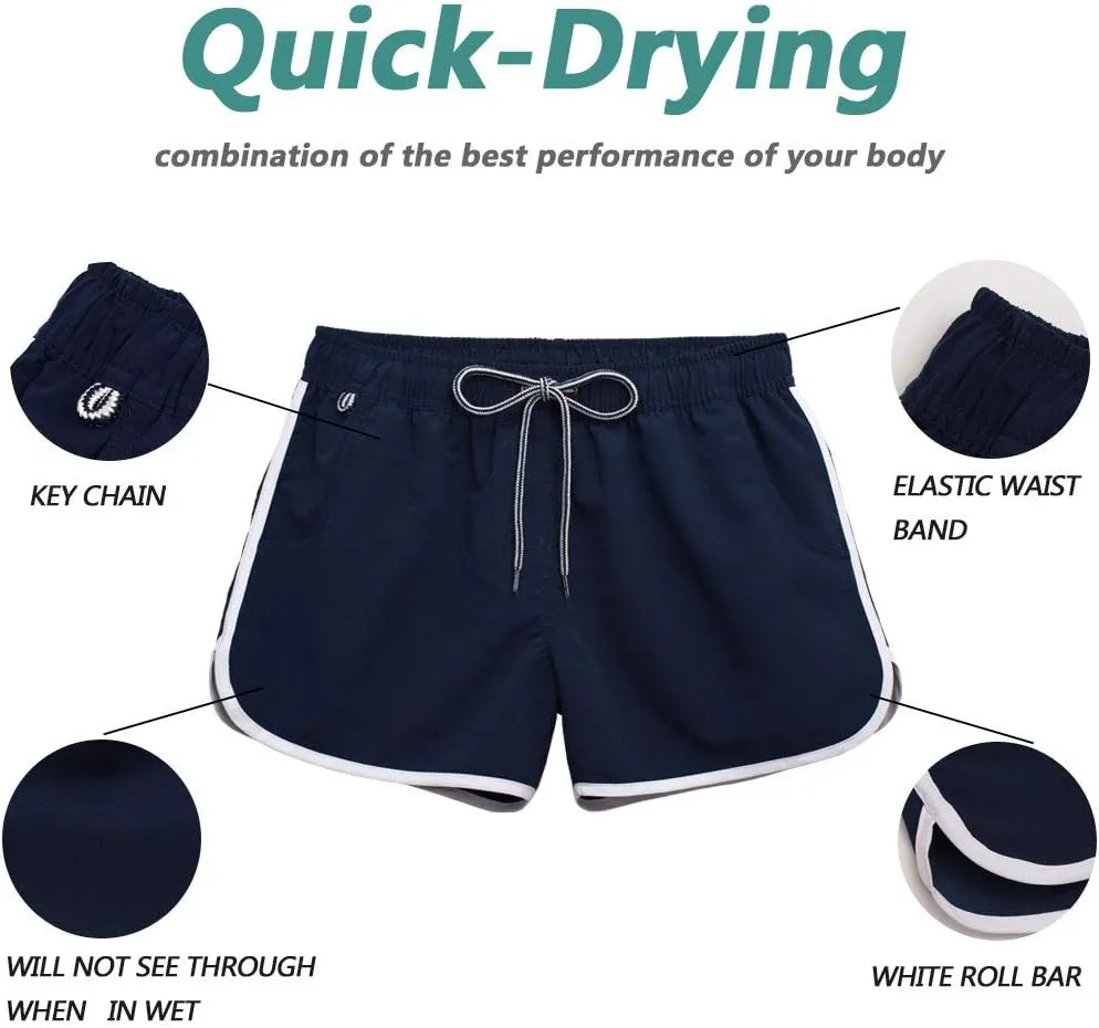 Women's Beach Shorts Quick Dry with Pockets- Summer Swimmwear Shorts