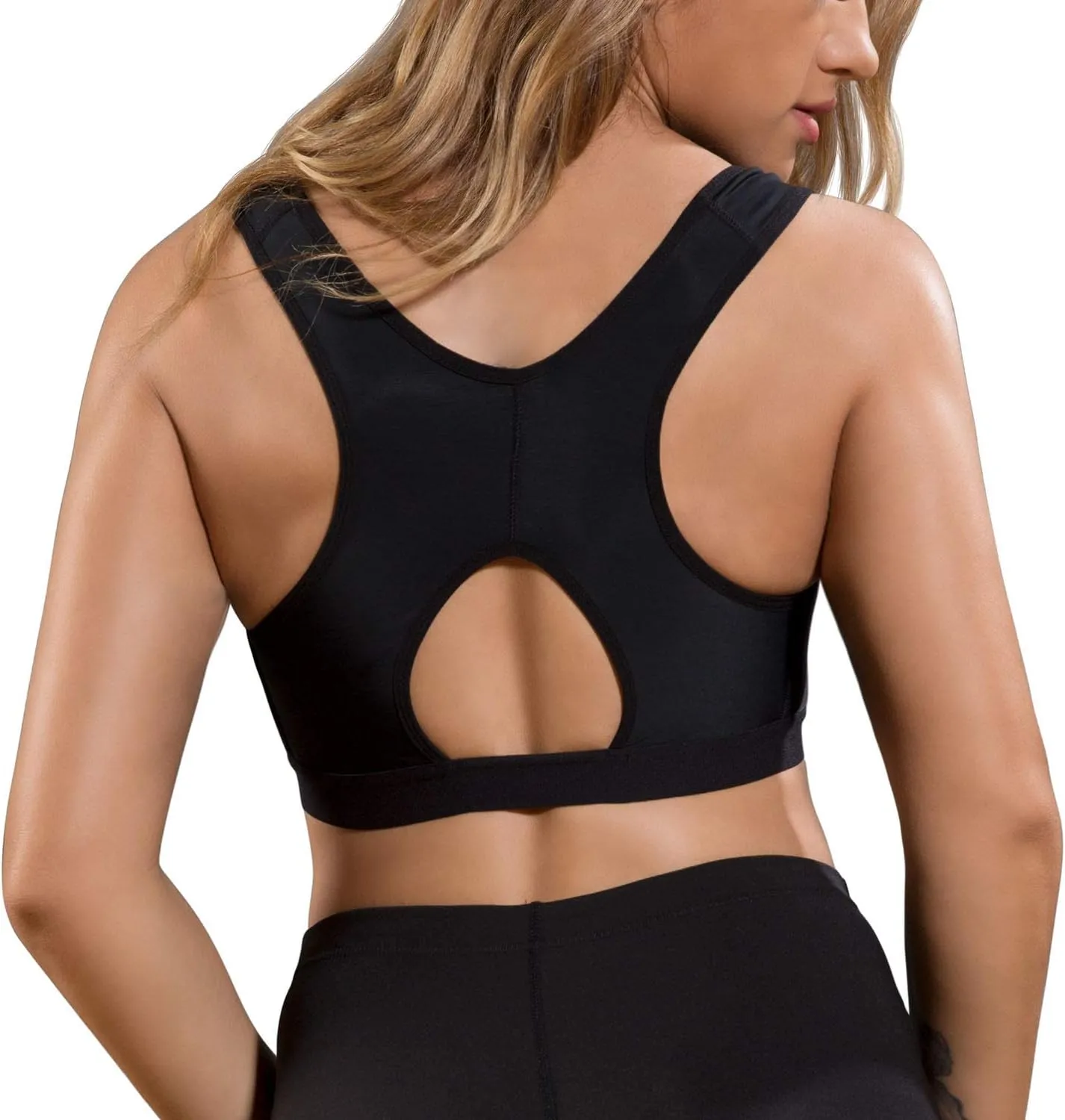 Wonderience Post-Surgical Bra Wide Adjustable Straps with Front Closure Wirefree